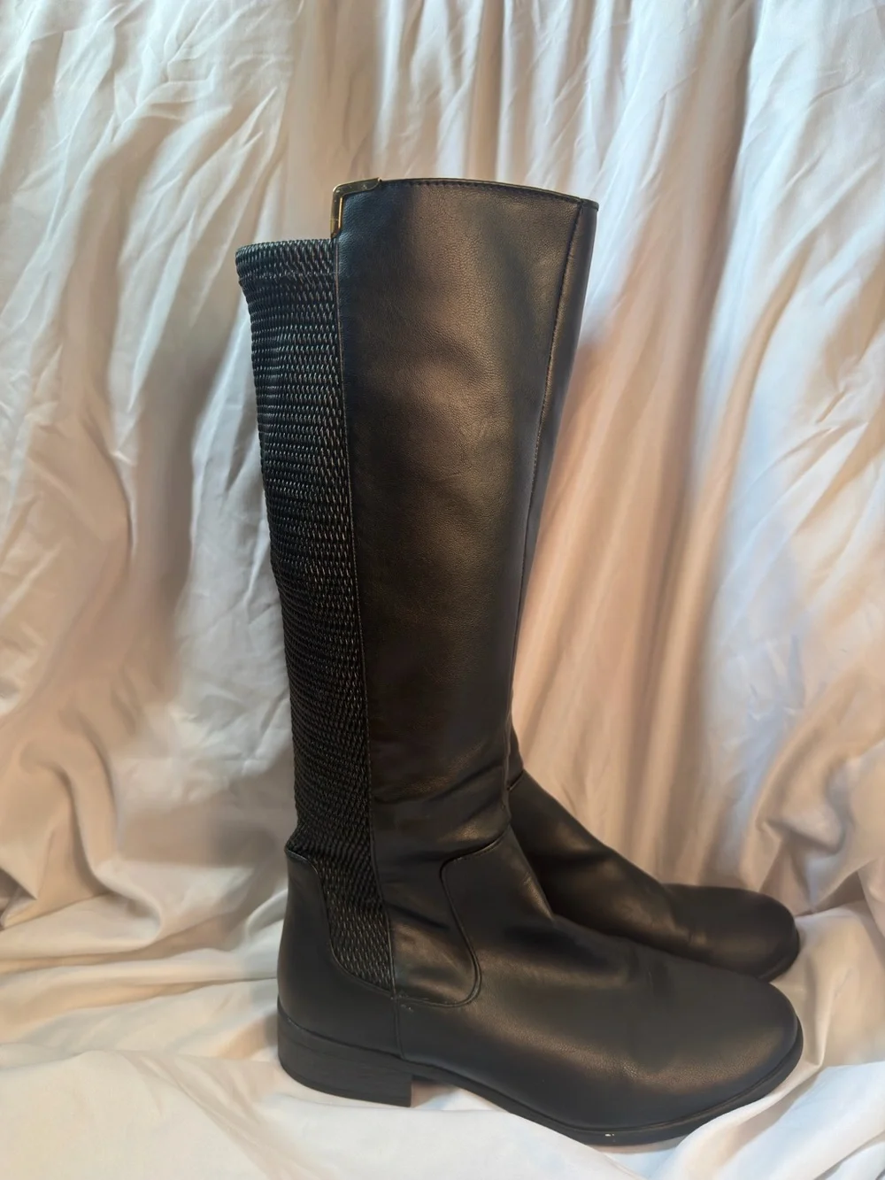Black Knee-High Women's Leather Boots